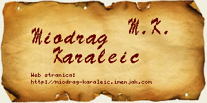 Miodrag Karaleić vizit kartica